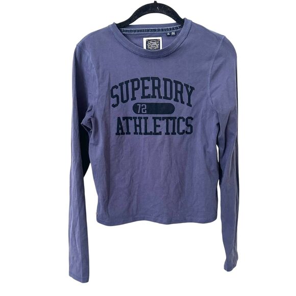 SUPERDRY Athletics Slim Fit Long Sleeve Navy Sz 6 - Picture 2 of 5